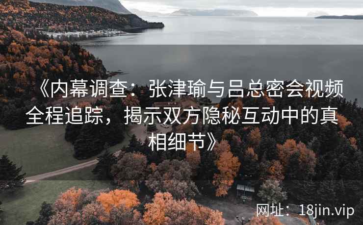 《内幕调查:张津瑜与吕总密会视频全程追踪,揭示双方隐秘互动中的真相细节》 《内幕调查:张津瑜与吕总密会视频全程追踪,揭示双方隐秘互动中的真相细节》