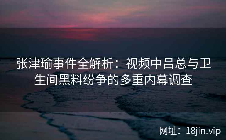 张津瑜事件全解析:视频中吕总与卫生间黑料纷争的多重内幕调查 张津瑜事件全解析:视频中吕总与卫生间黑料纷争的多重内幕调查